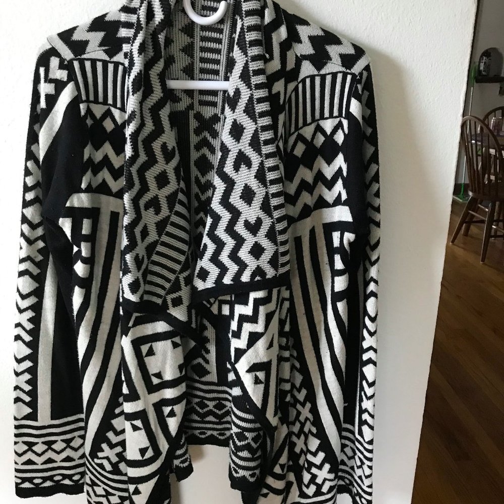 Black and White Tapered Sweater